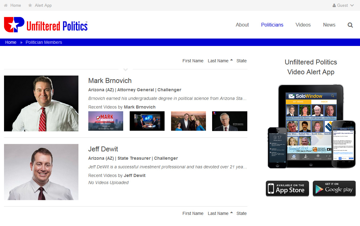 Unfiltered Politics - unfilteredpolitics.com - was just launched!